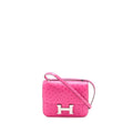 HERMES CONSTANCE MINI OSTRICH E5 ROSE TYRIEN SHW