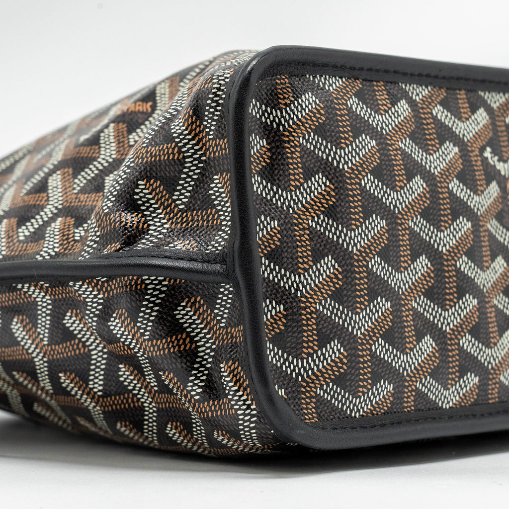 GOYARD MINI ANJOU TOTE GOYARDLINE CANVAS/ CALFSKIN BLACK SHW