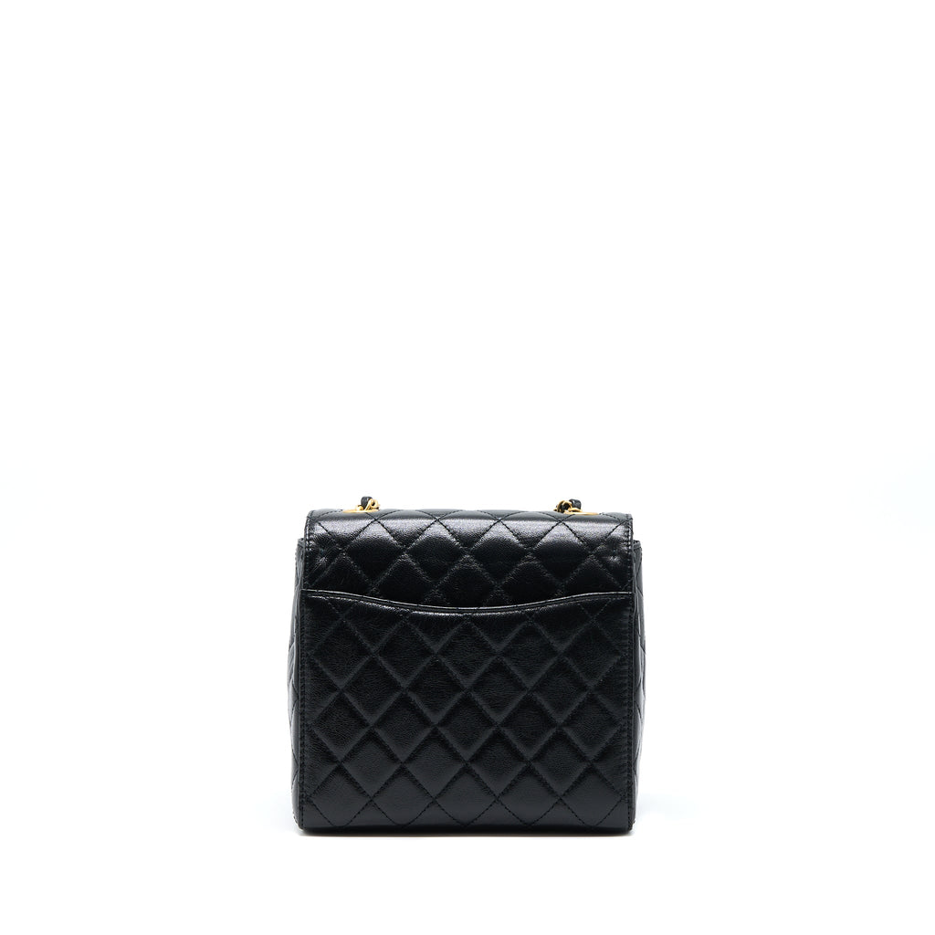 CHANEL 22K RETRO CLASSIC NEW SQUARE FLAP BAG GOATSKIN BLACK GHW (MICROCHIP)