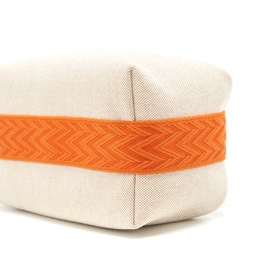 HERMES TROUSSE DE TOILETTE BRIDE A BRAC PETIT MODELE BEIGE/ORANGE