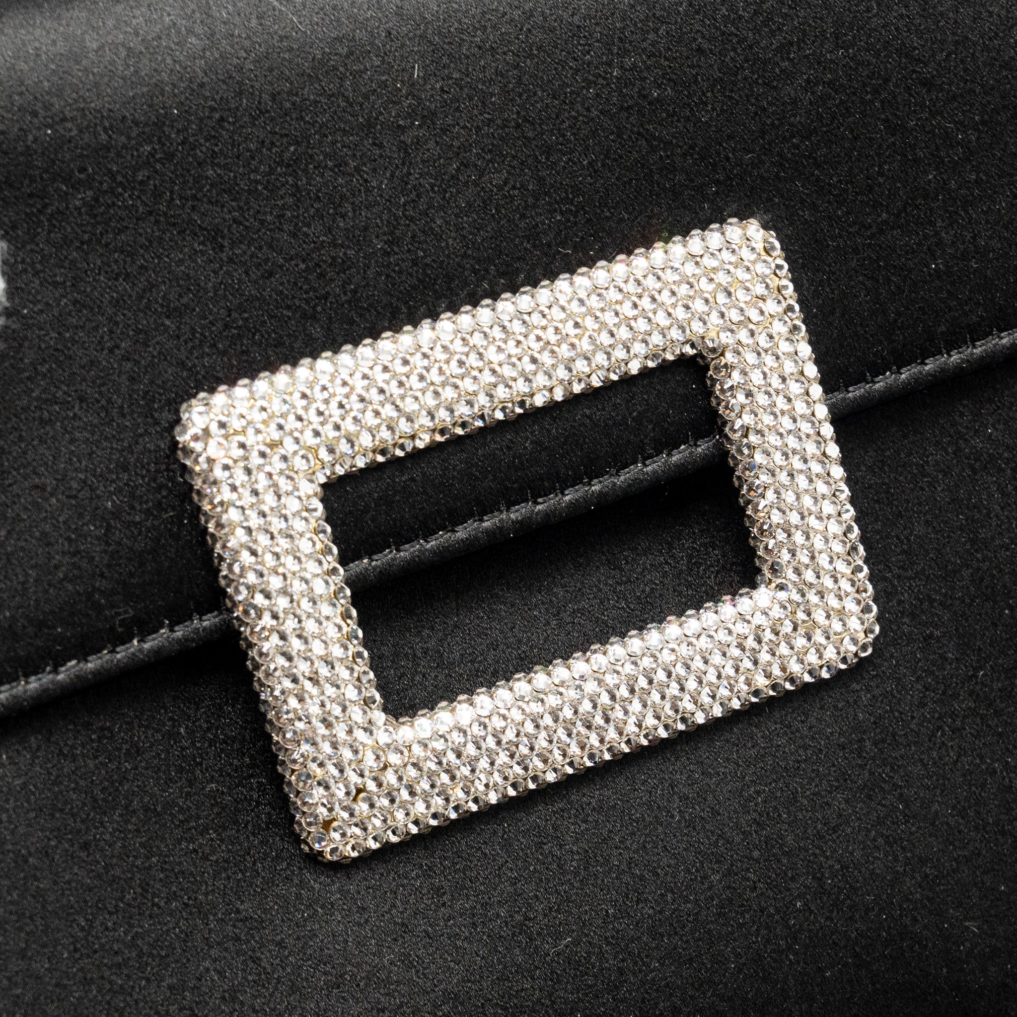 ROGER VIVIER MISS VIV MINI BAG SATIN BLACK LGHW