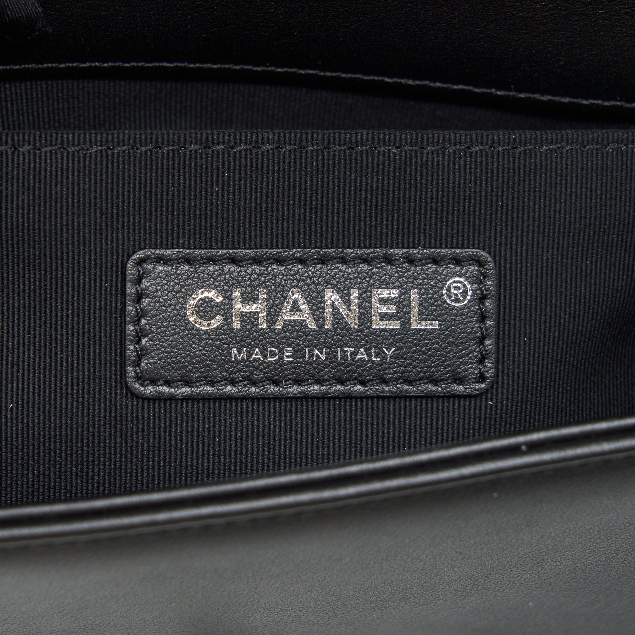 CHANEL SMALL BOY CALFSKIN BLACK RUTHENIUM SLIVER HARDWARE