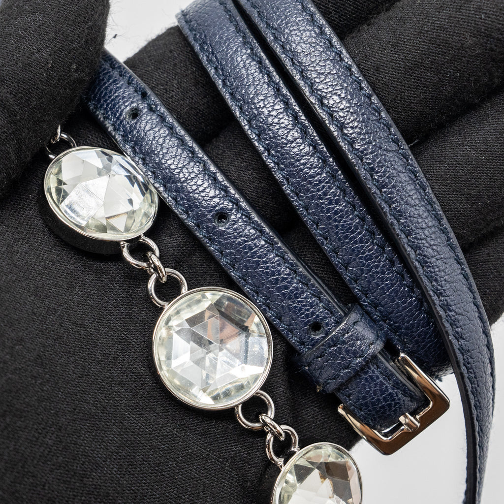 MIUMIU TOP HANDLE CROSSBODY BAG BLUE DENIM SHW