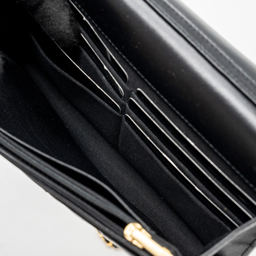 CHANEL COCO HEART WALLET ON CHAIN LAMBSKIN BLACK GHW (MICROCHIP)