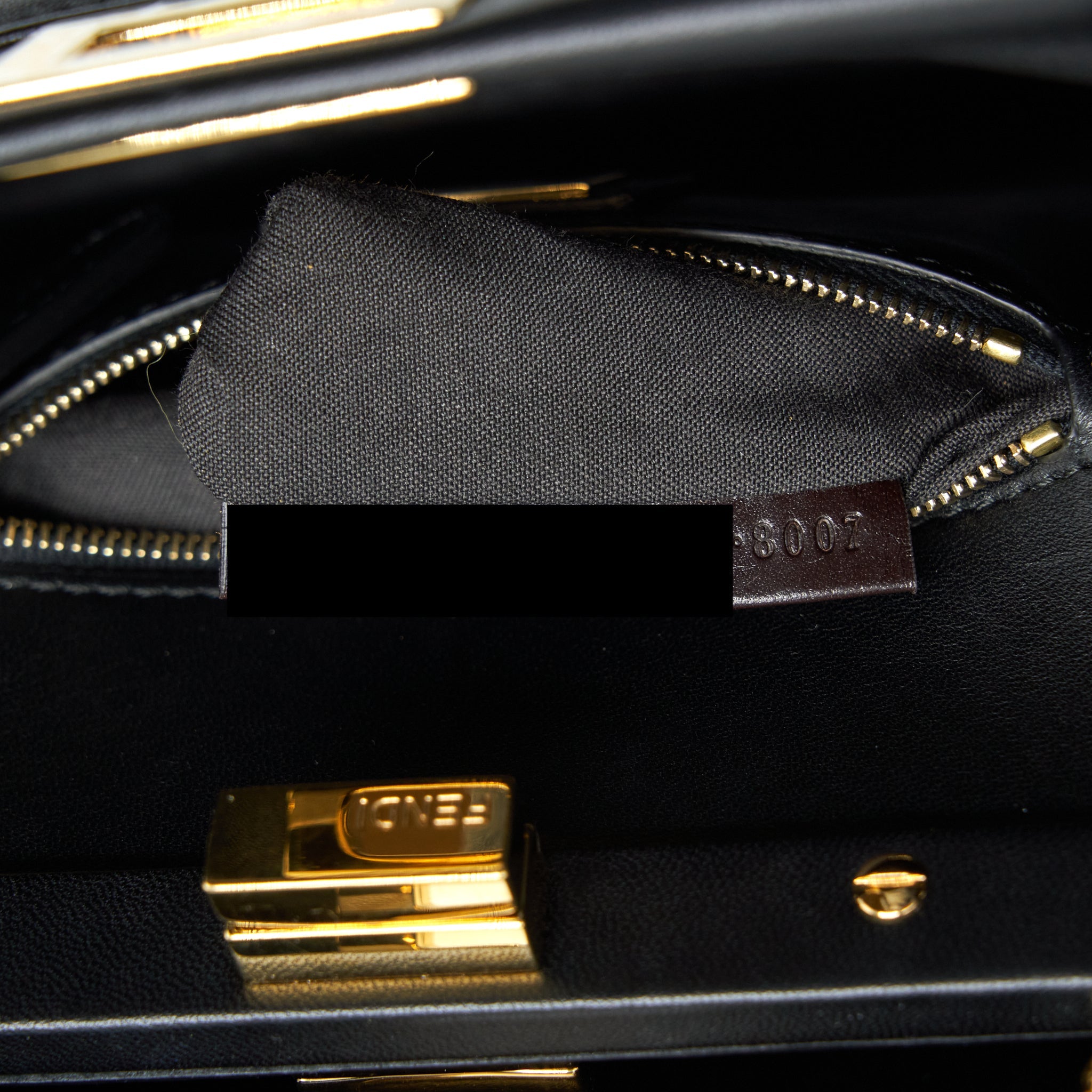 FENDI MINI PEEKABOO LAMBSKIN BLACK GHW
