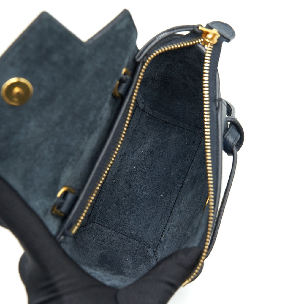 CELINE PICO BELT BAG GRAINED CALFSKIN NAVY GHW