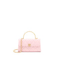 CHANEL 22B FLAP BAG ENAMEL/CC LOGO TOP HANDLE LAMBSKIN NJ523 LIGHT PINK BRUSHED GHW