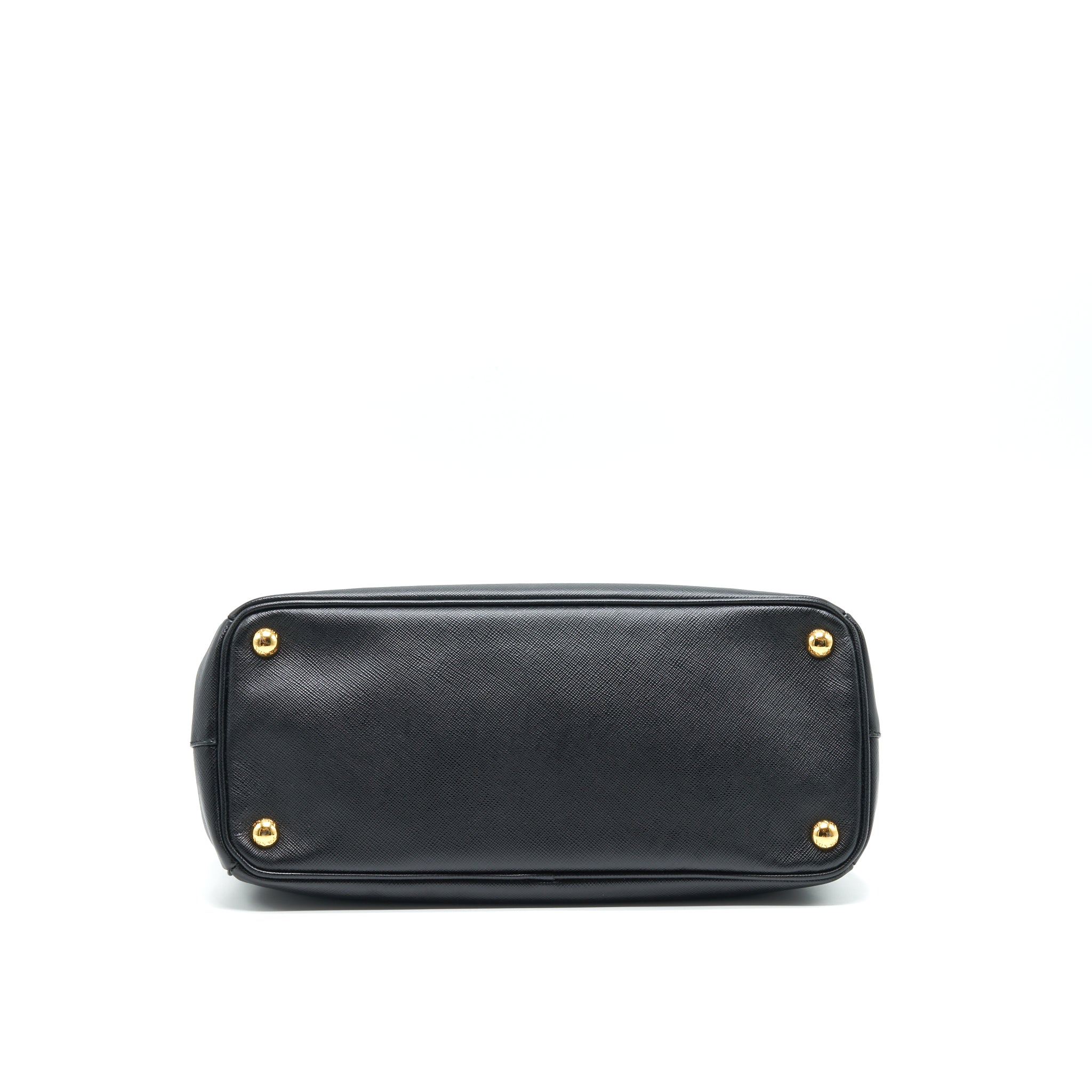 PRADA SMALL SAFFIANO LEATHER TOTE BAG BLACK GHW
