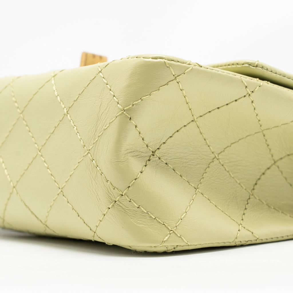 CHANEL MINI 2.55 REISSUE AGED CALFSKIN GREEN GHW