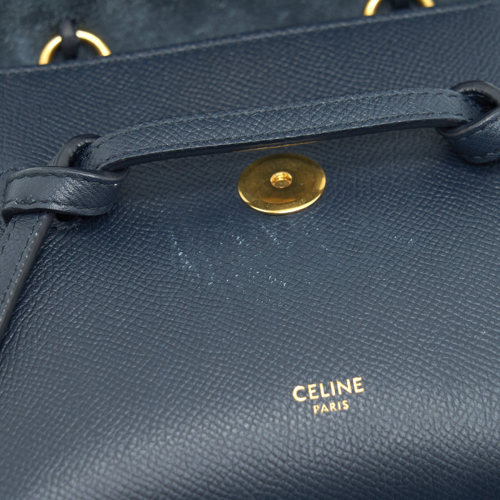 CELINE PICO BELT BAG GRAINED CALFSKIN NAVY GHW