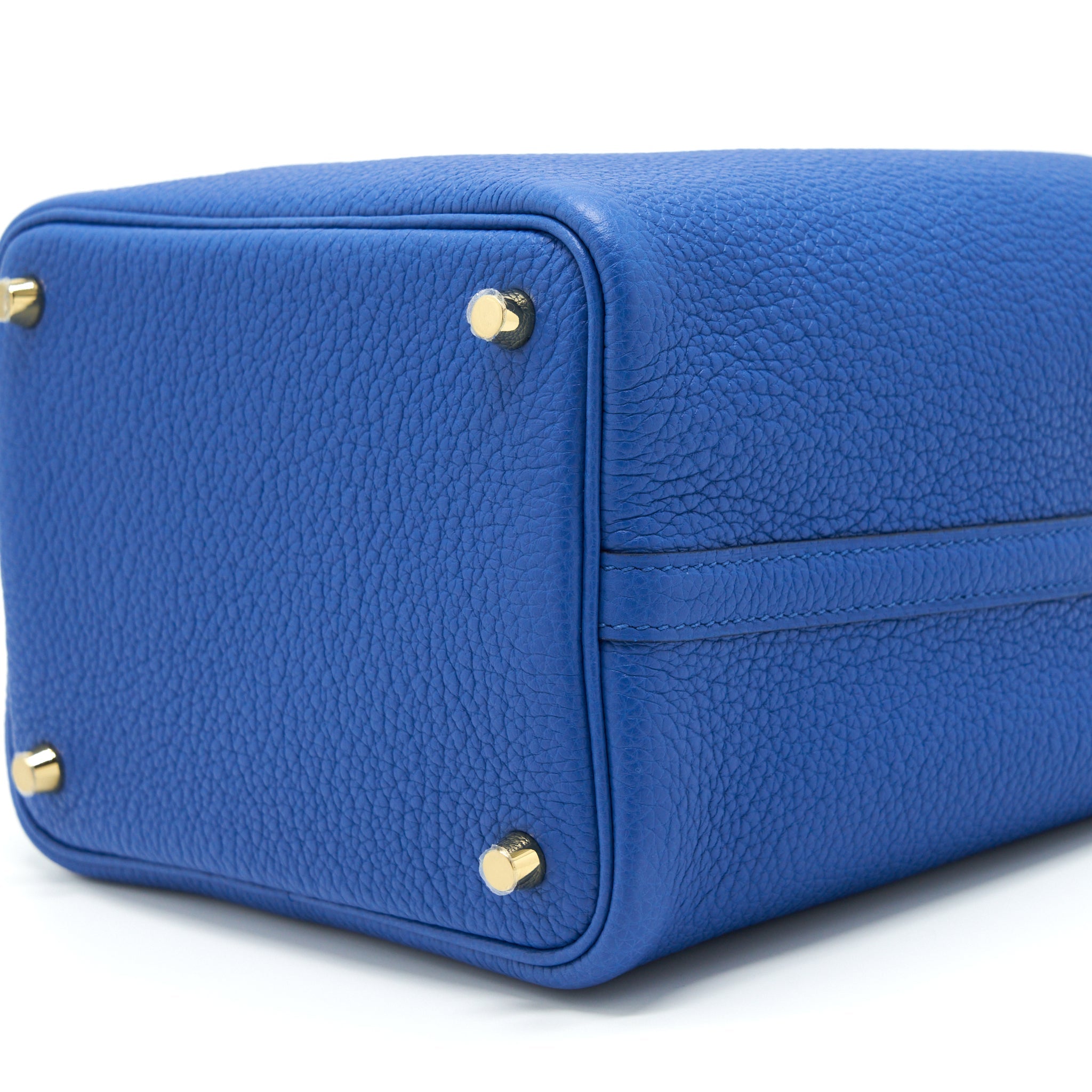 HERMES PICOTIN 18 LOCK BAG TAURILLON MAURICE BLEU DE FRANCE GHW