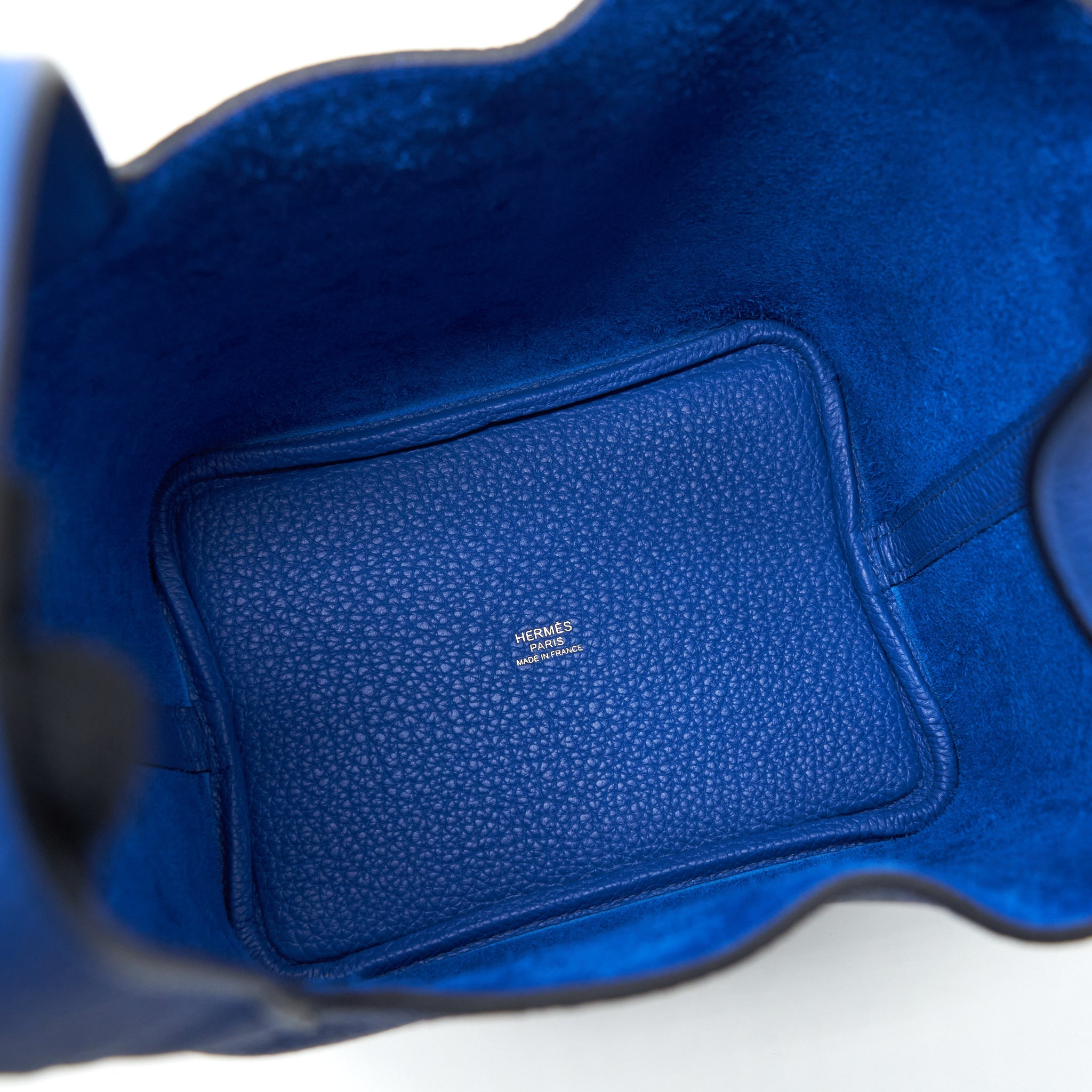 HERMES PICOTIN 18 LOCK BAG TAURILLON MAURICE BLEU DE FRANCE GHW