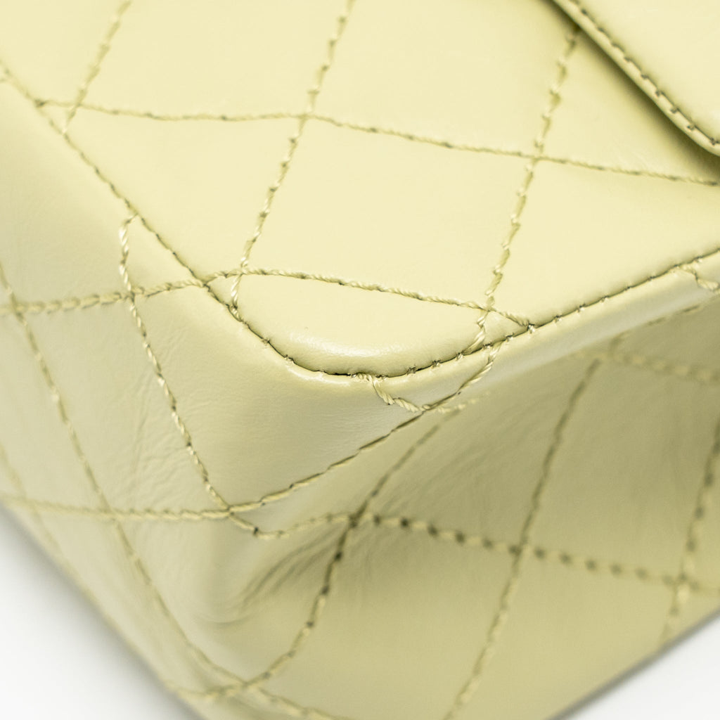 CHANEL MINI 2.55 REISSUE AGED CALFSKIN GREEN GHW