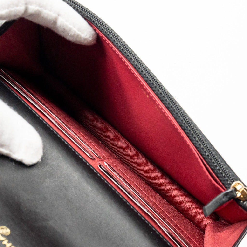 CHANEL 19 WALLET ON CHAIN LAMBSKIN BLACK MULTICOLOUR HARDWARE