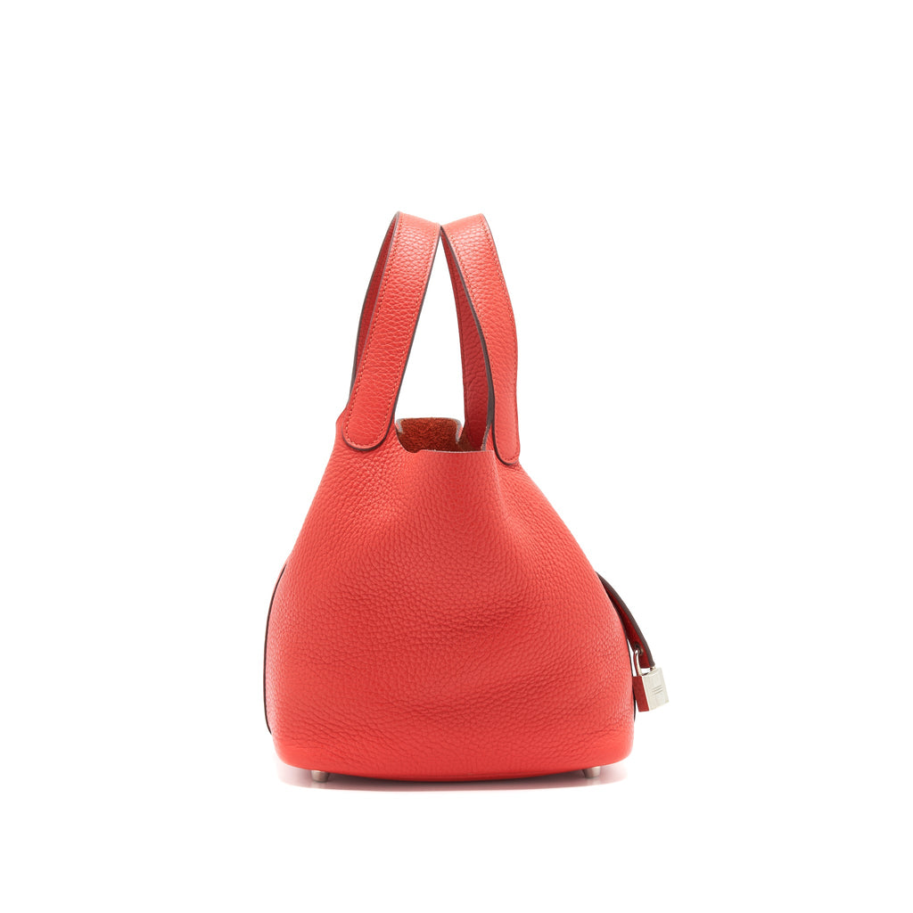 HERMES PICOTIN 18 LOCK BAG ROUGE TOMATE SHW