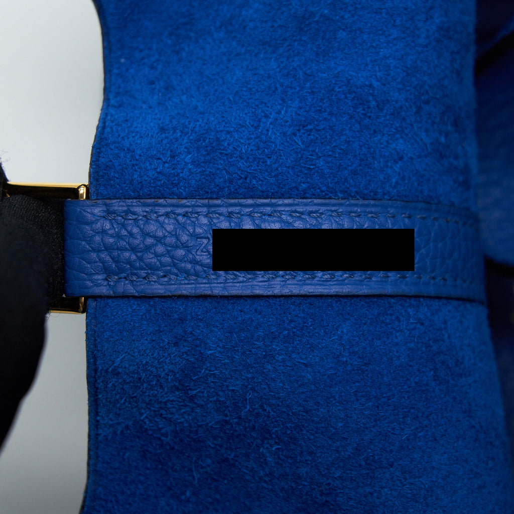 HERMES PICOTIN 18 LOCK BAG TAURILLON MAURICE BLEU DE FRANCE GHW