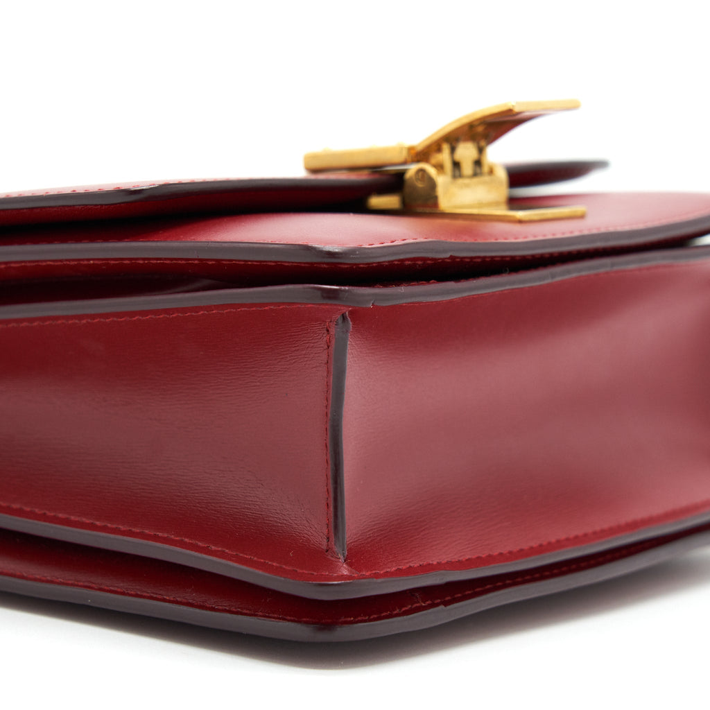 CELINE SMALL CLASSIC BOX BAG RED WITH GHW