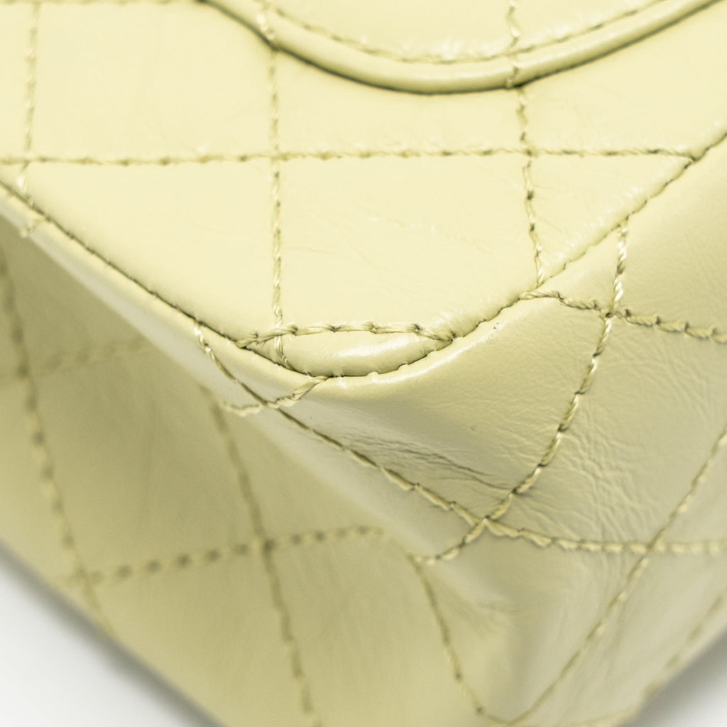 CHANEL MINI 2.55 REISSUE AGED CALFSKIN GREEN GHW