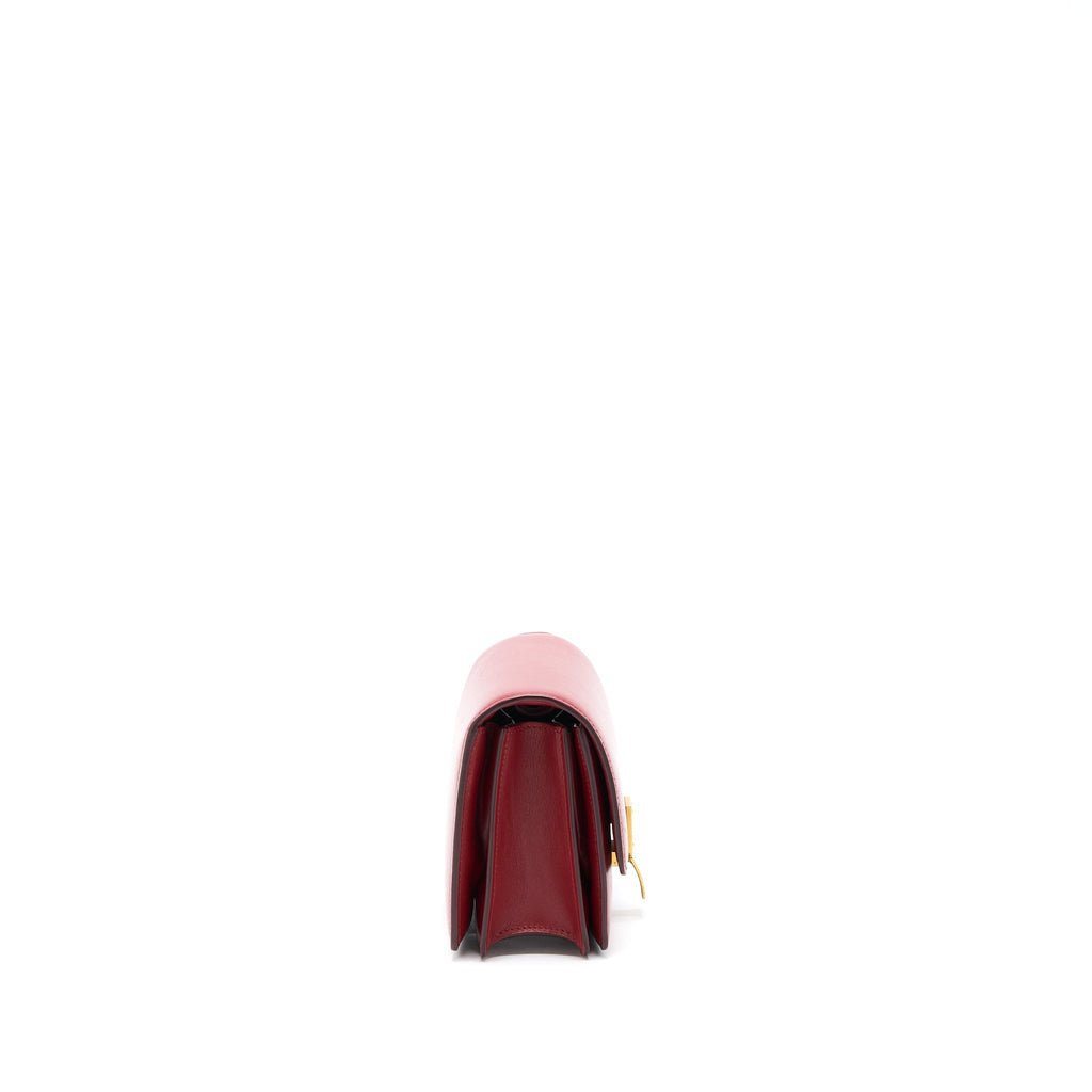 CELINE MINI BOX CALFSKIN RED GHW