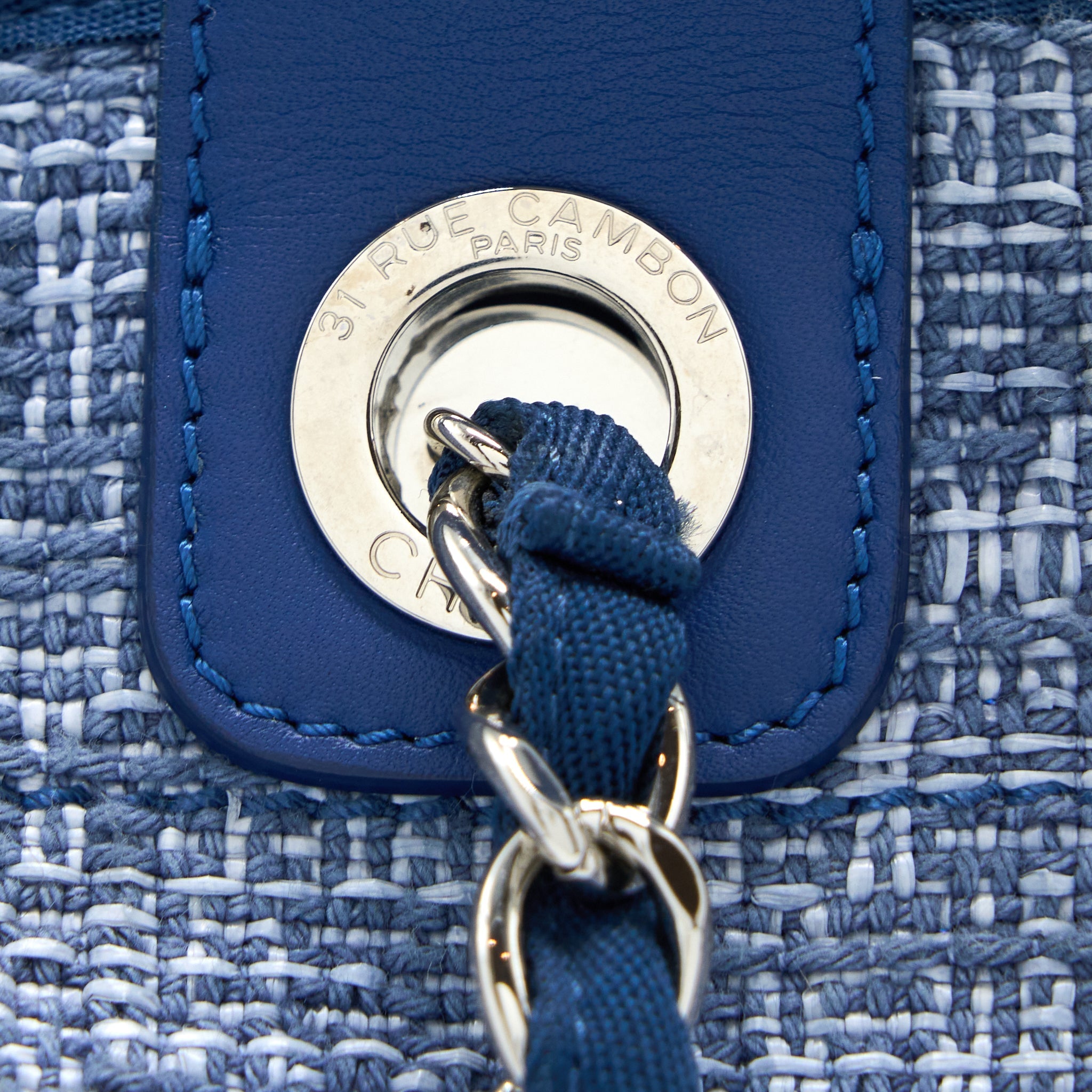 CHANEL DEAUVILLE TOTE TWEED LIGHT BLUE SHW