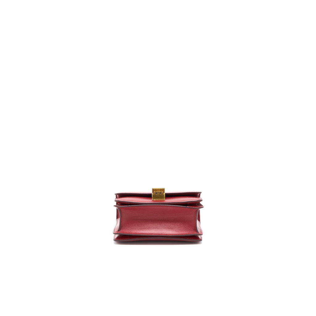 CELINE MINI BOX CALFSKIN RED GHW