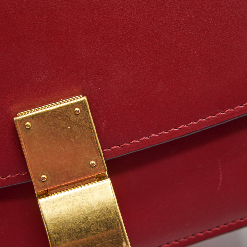 CELINE SMALL CLASSIC BOX BAG RED WITH GHW