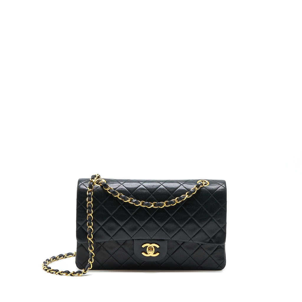 CHANEL VINTAGE FLAP BAG LAMBSKIN BLACK GHW