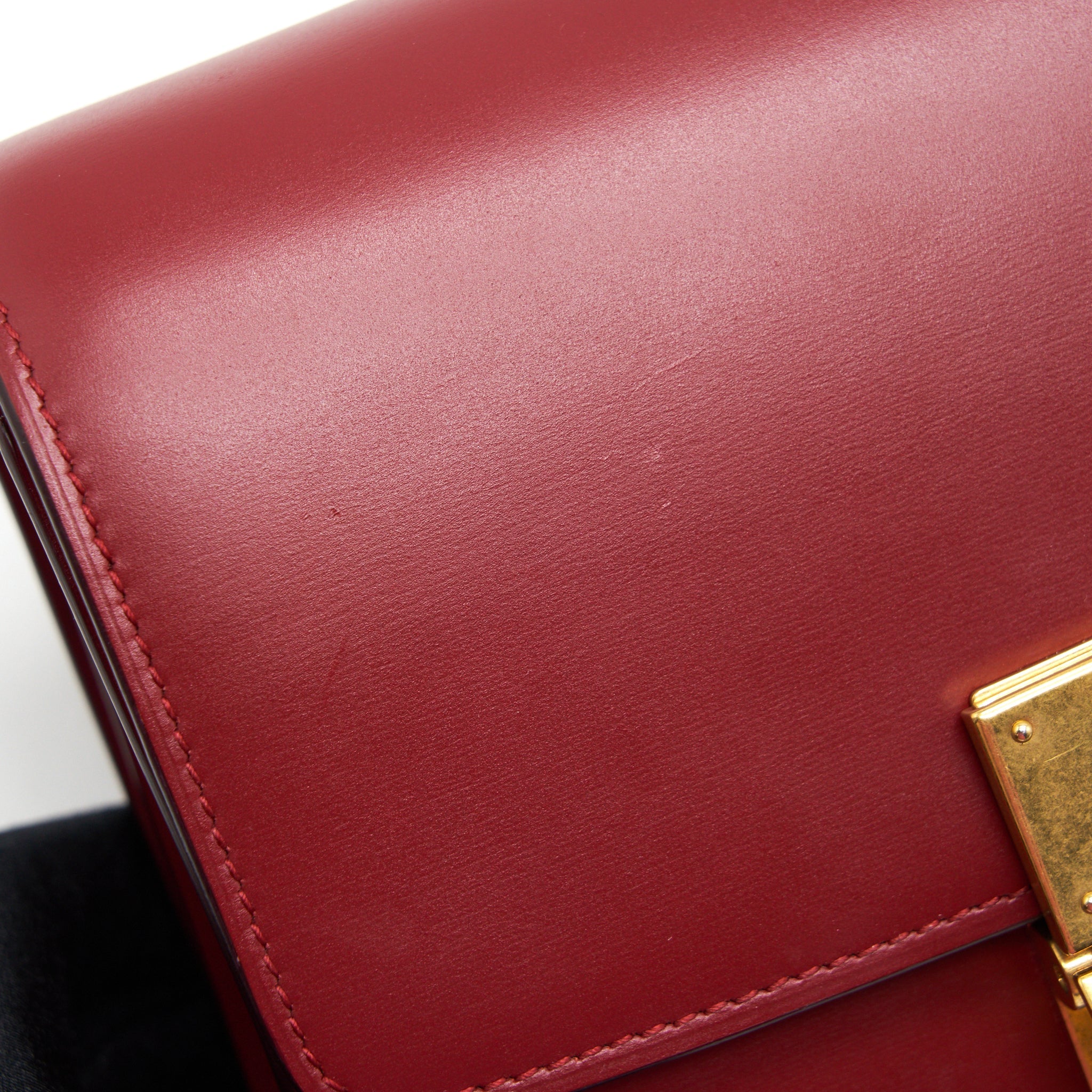 CELINE SMALL CLASSIC BOX BAG RED WITH GHW