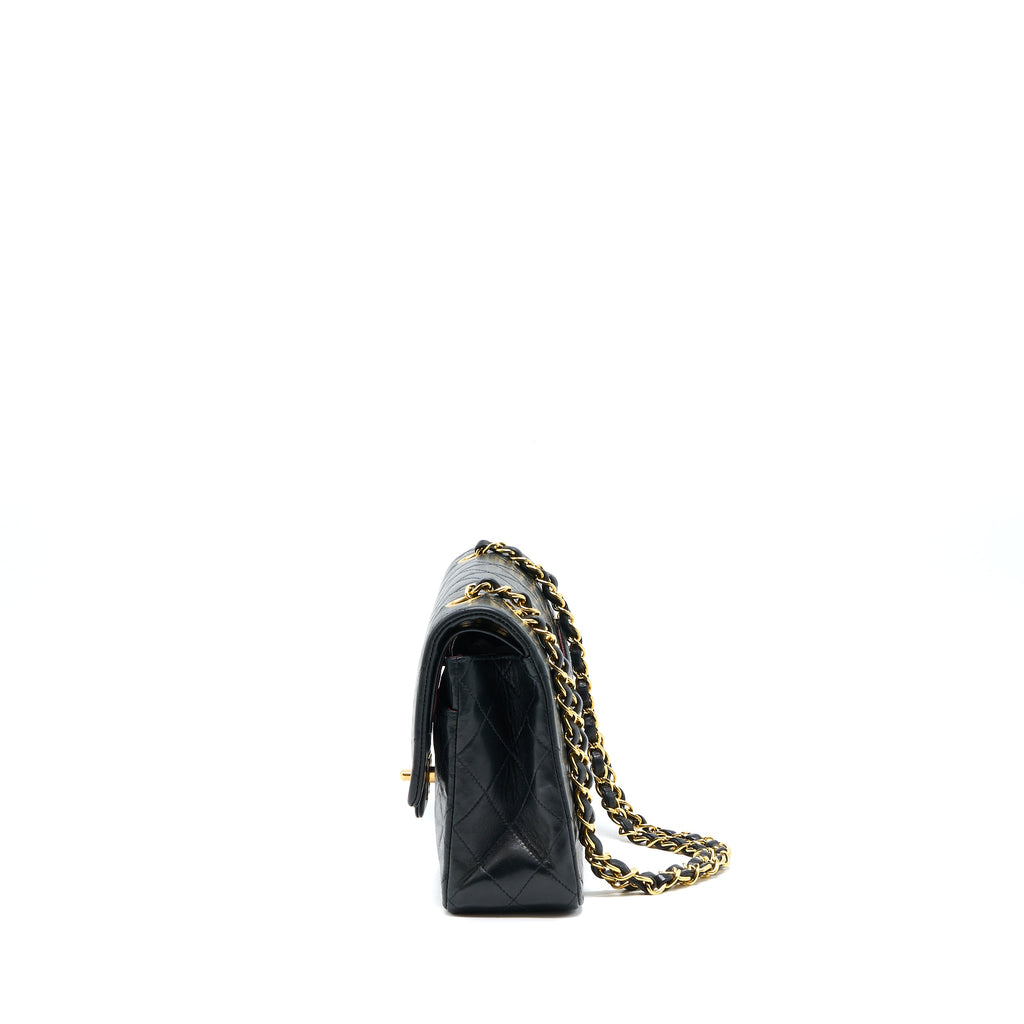 CHANEL VINTAGE FLAP BAG LAMBSKIN BLACK GHW