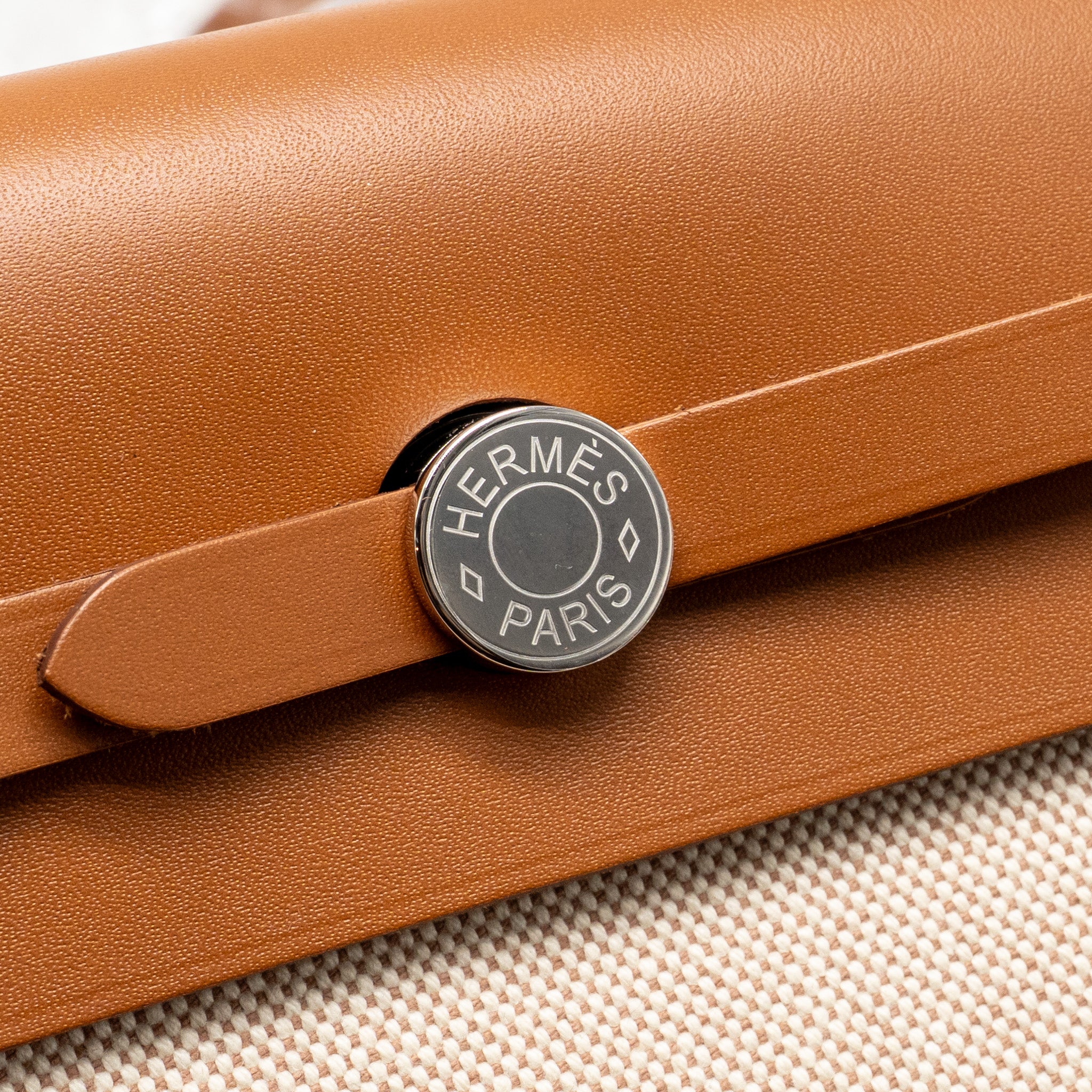 HERMES HERBAG MINI CANVAS/COWHIDE BEIGE/FAUVE SHW