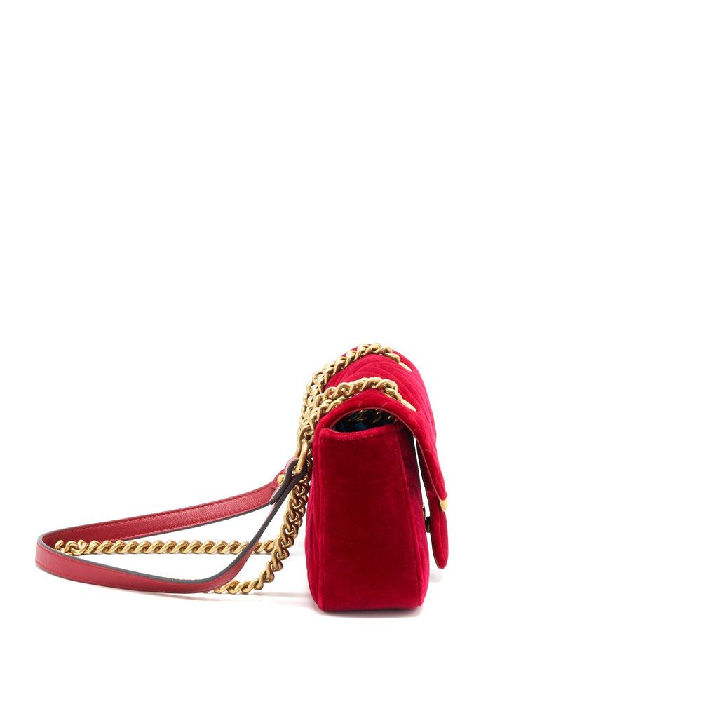 GUCCI VELVET MARMONT MATELASSE MINI BAG