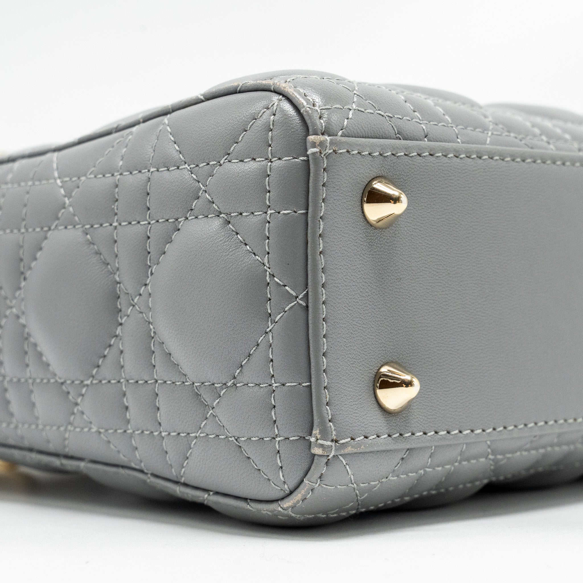 DIOR MY ABC SMALL LADY DIOR LAMBSKIN GREY LGHW