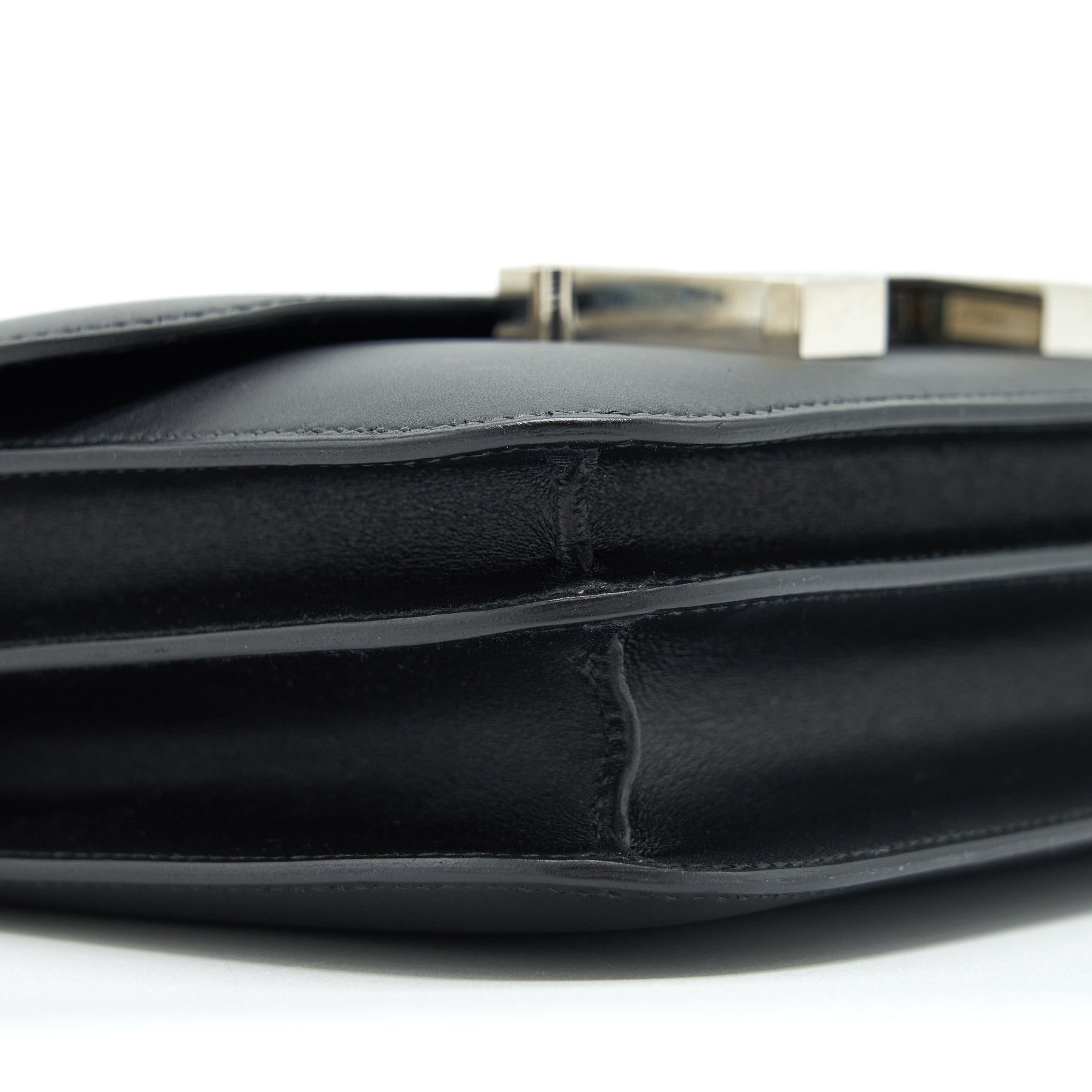 HERMES MINI CONSTANCE MONSIEUR BLACK WITH LIZARD BUCKLE SHW