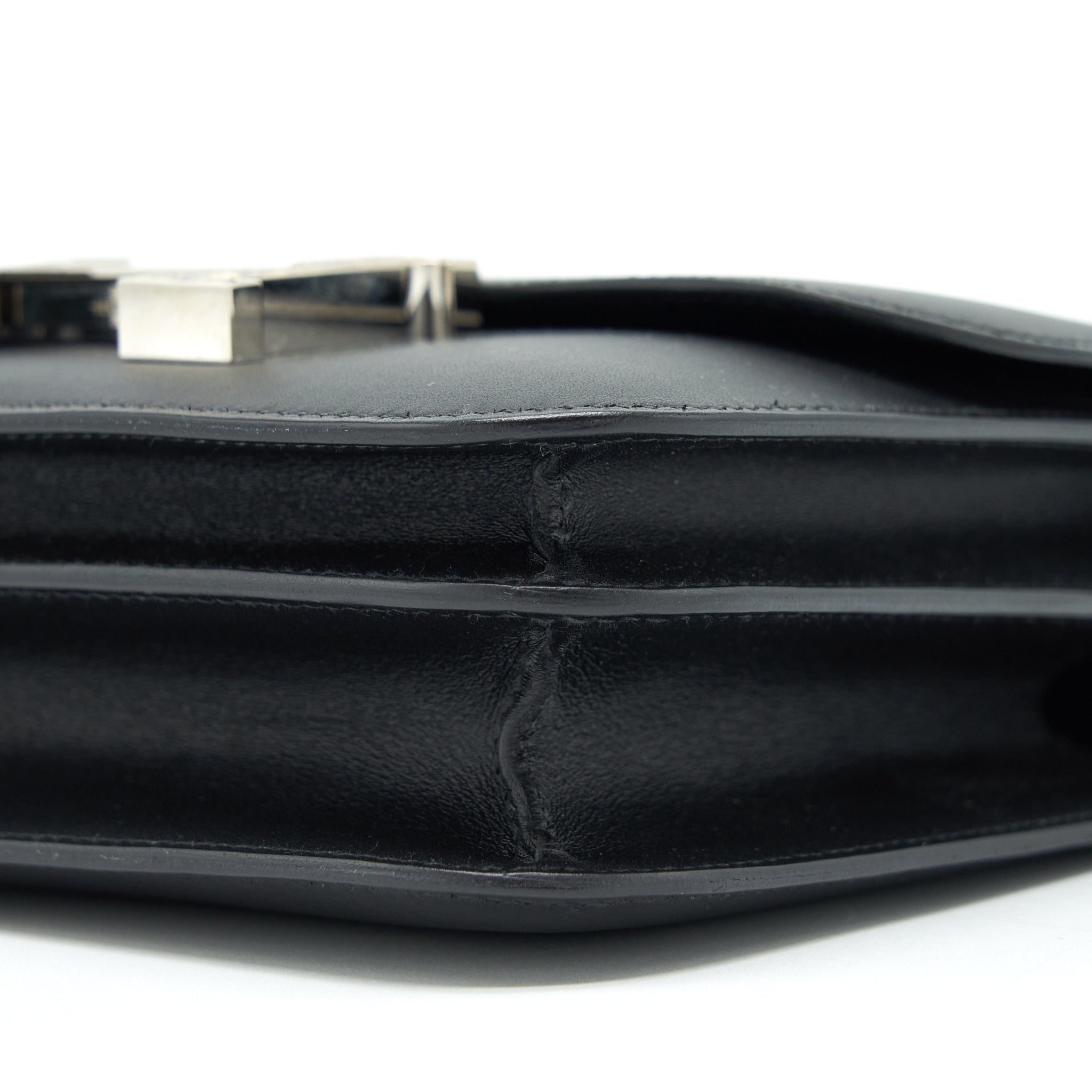 HERMES MINI CONSTANCE MONSIEUR BLACK WITH LIZARD BUCKLE SHW