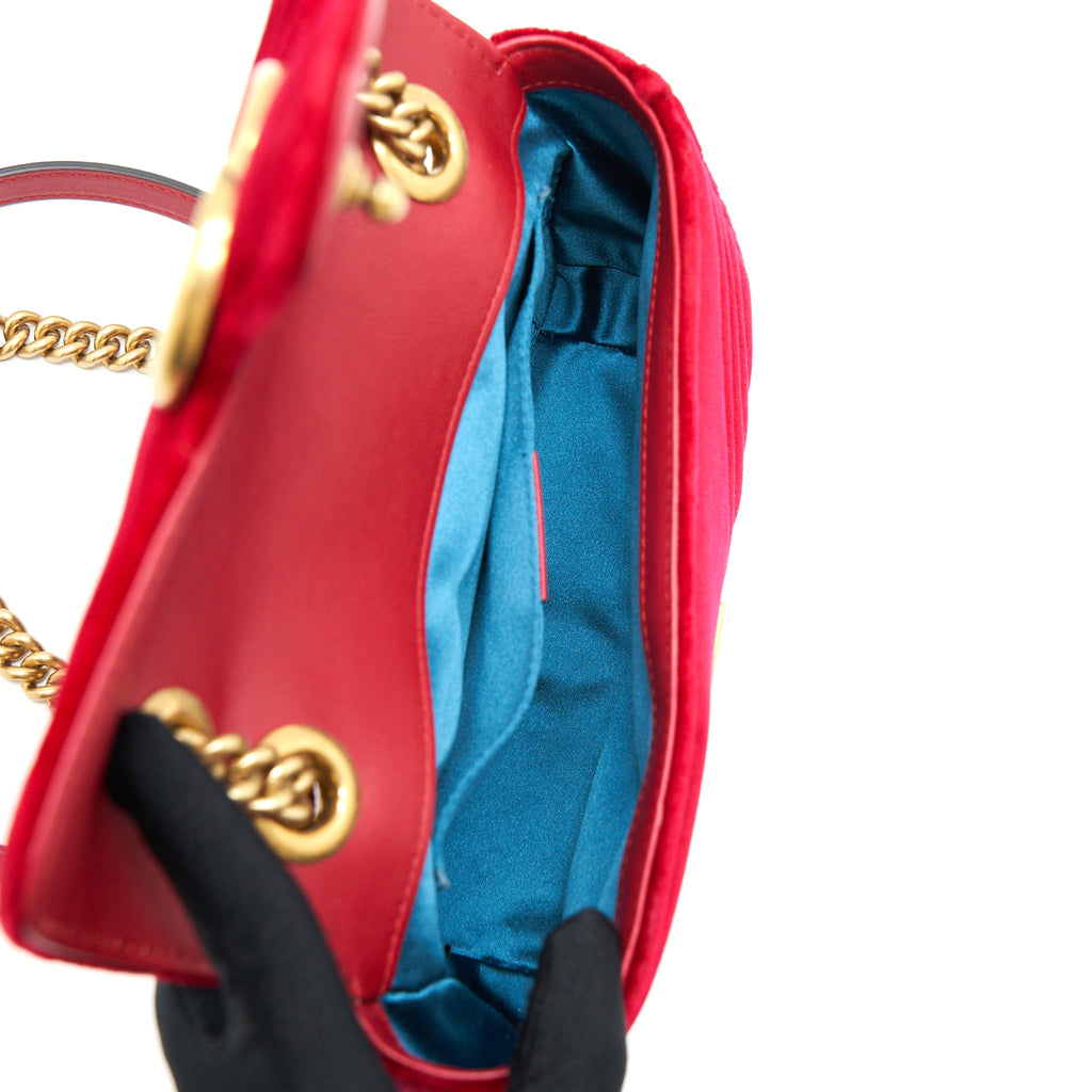 GUCCI VELVET MARMONT MATELASSE MINI BAG