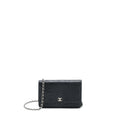 CHANEL CAMELLIA WALLET ON CHAIN LAMBSKIN BLACK SHW