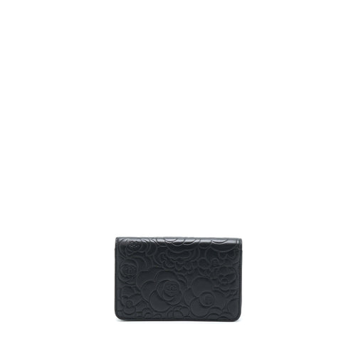 CHANEL CAMELLIA WALLET ON CHAIN LAMBSKIN BLACK SHW