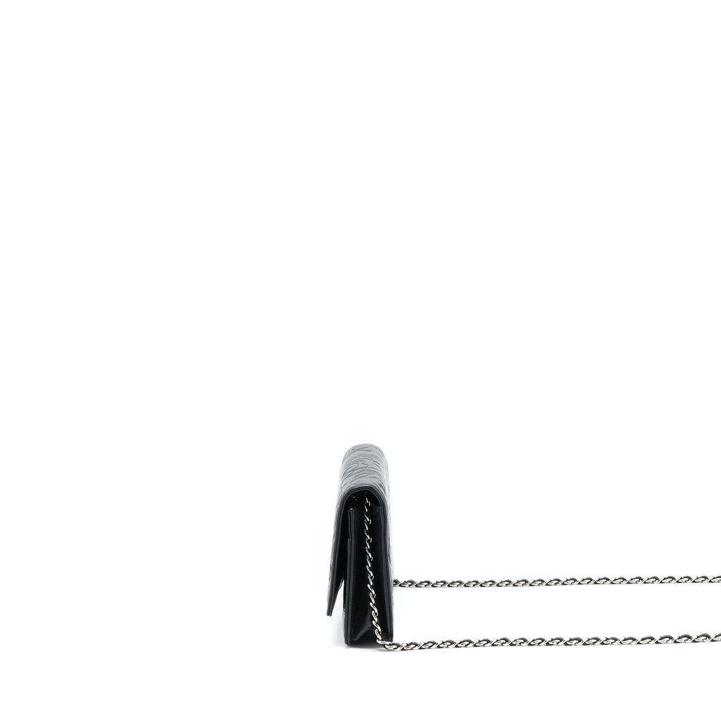 CHANEL CAMELLIA WALLET ON CHAIN LAMBSKIN BLACK SHW