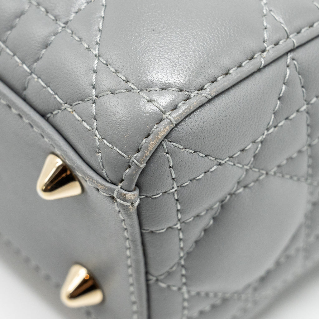 DIOR MY ABC SMALL LADY DIOR LAMBSKIN GREY LGHW