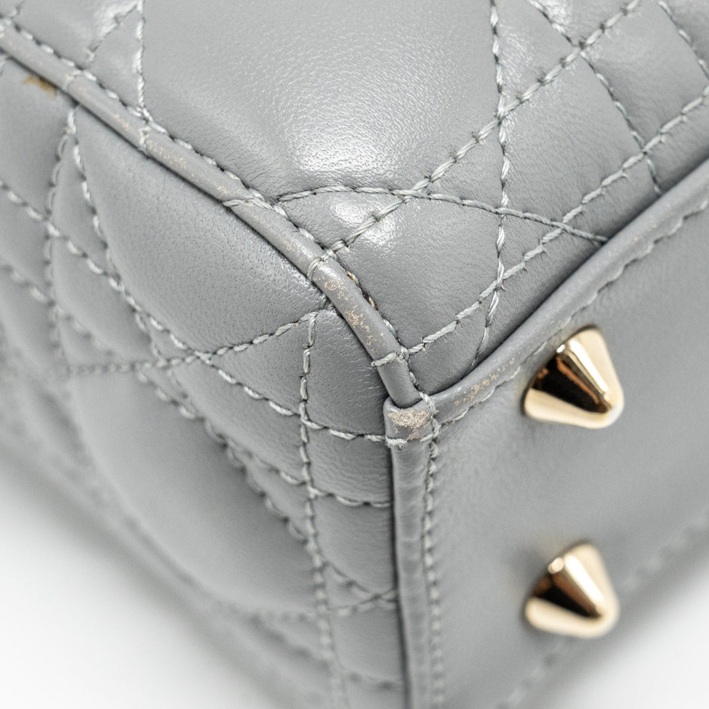 DIOR MY ABC SMALL LADY DIOR LAMBSKIN GREY LGHW