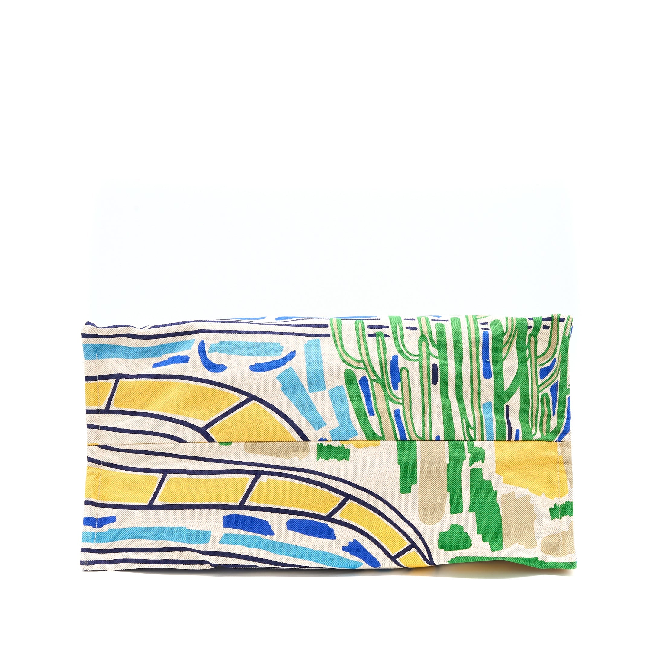 HERMES FARNIENTE BEACH BAG COTTON ROUGE/JAUNE