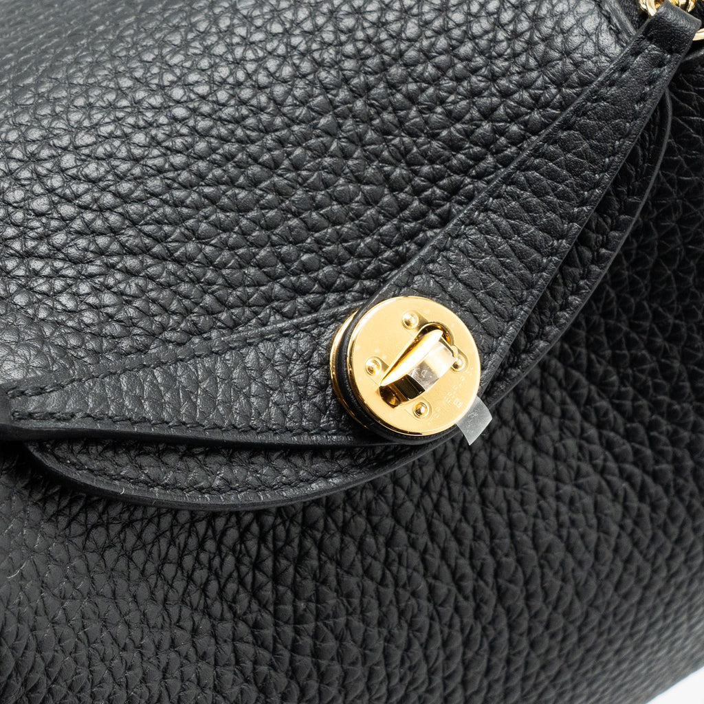 HERMES MINI LINDY CLEMENCE BLACK GHW