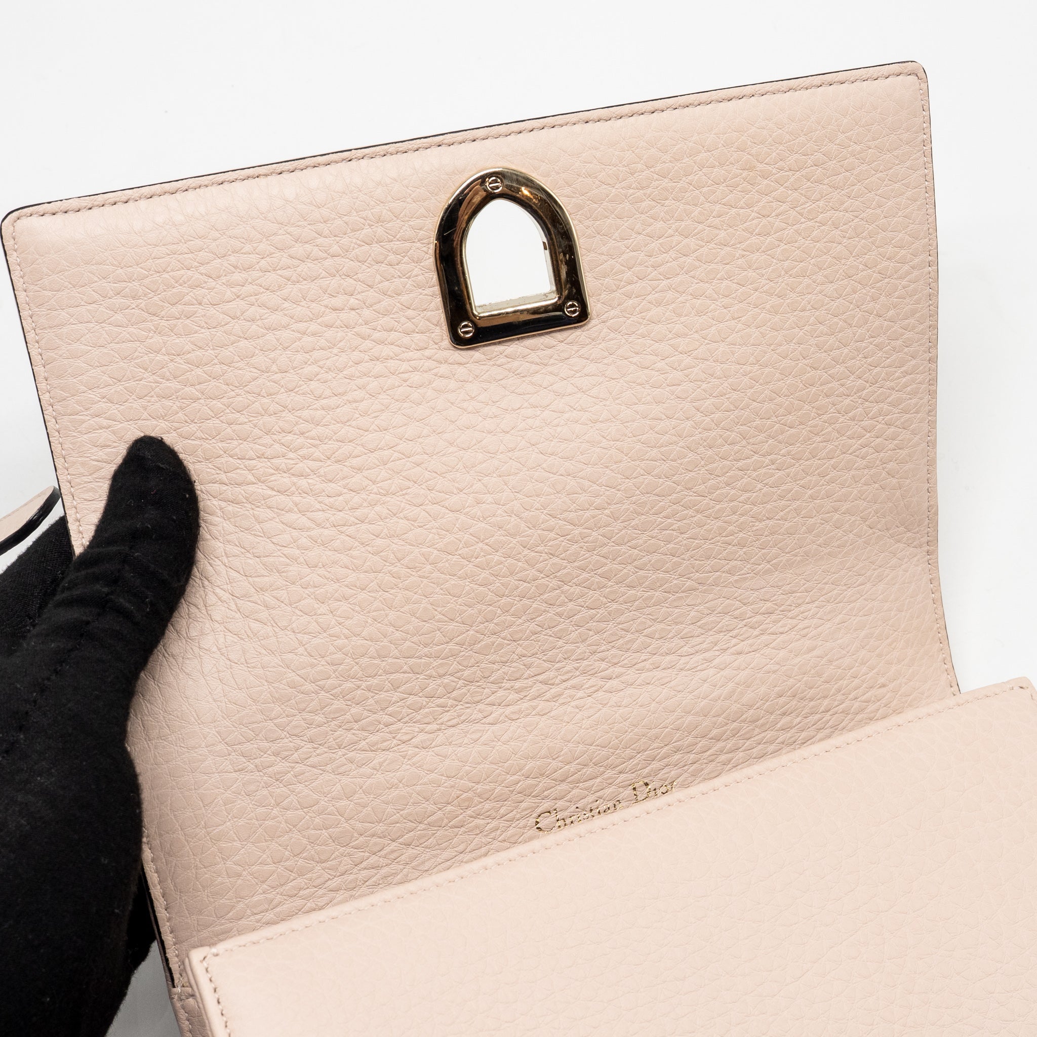 DIOR SMALL DIORAMA GRAINED CALFSKIN LIGHT PINK LGHW