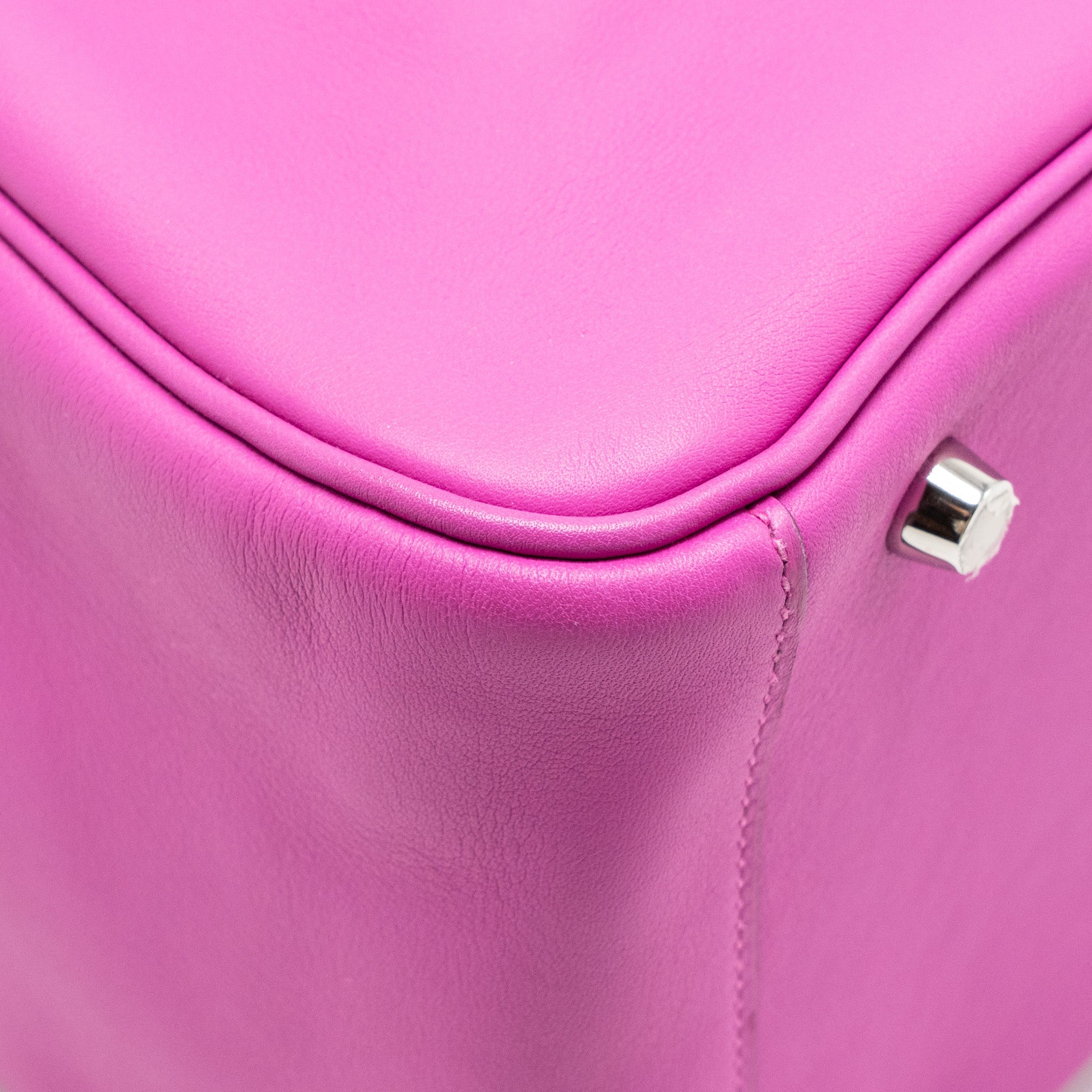 HERMES LINDY 30 SWIFT/EPSOM WITH MULTICOLOURED WEAVING STRAP ROSE POURPRE SHW