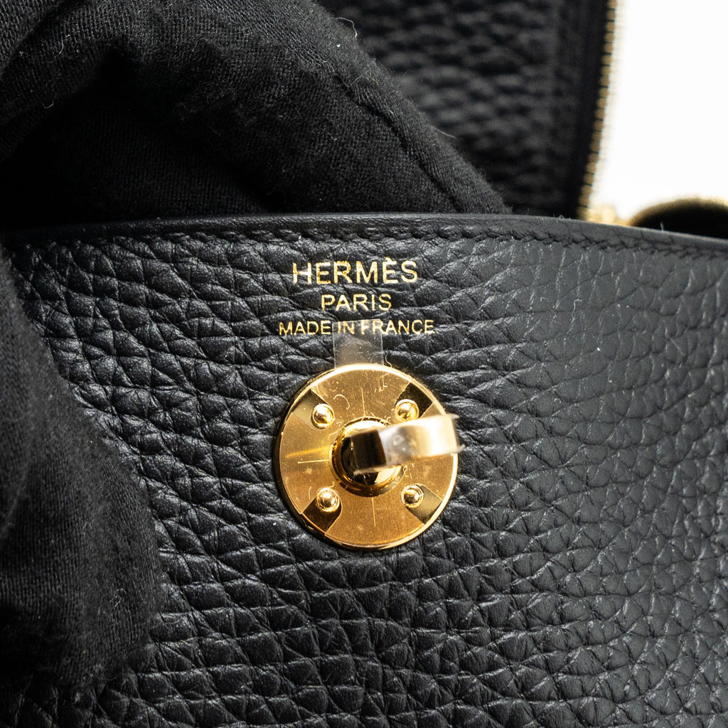 HERMES MINI LINDY CLEMENCE BLACK GHW