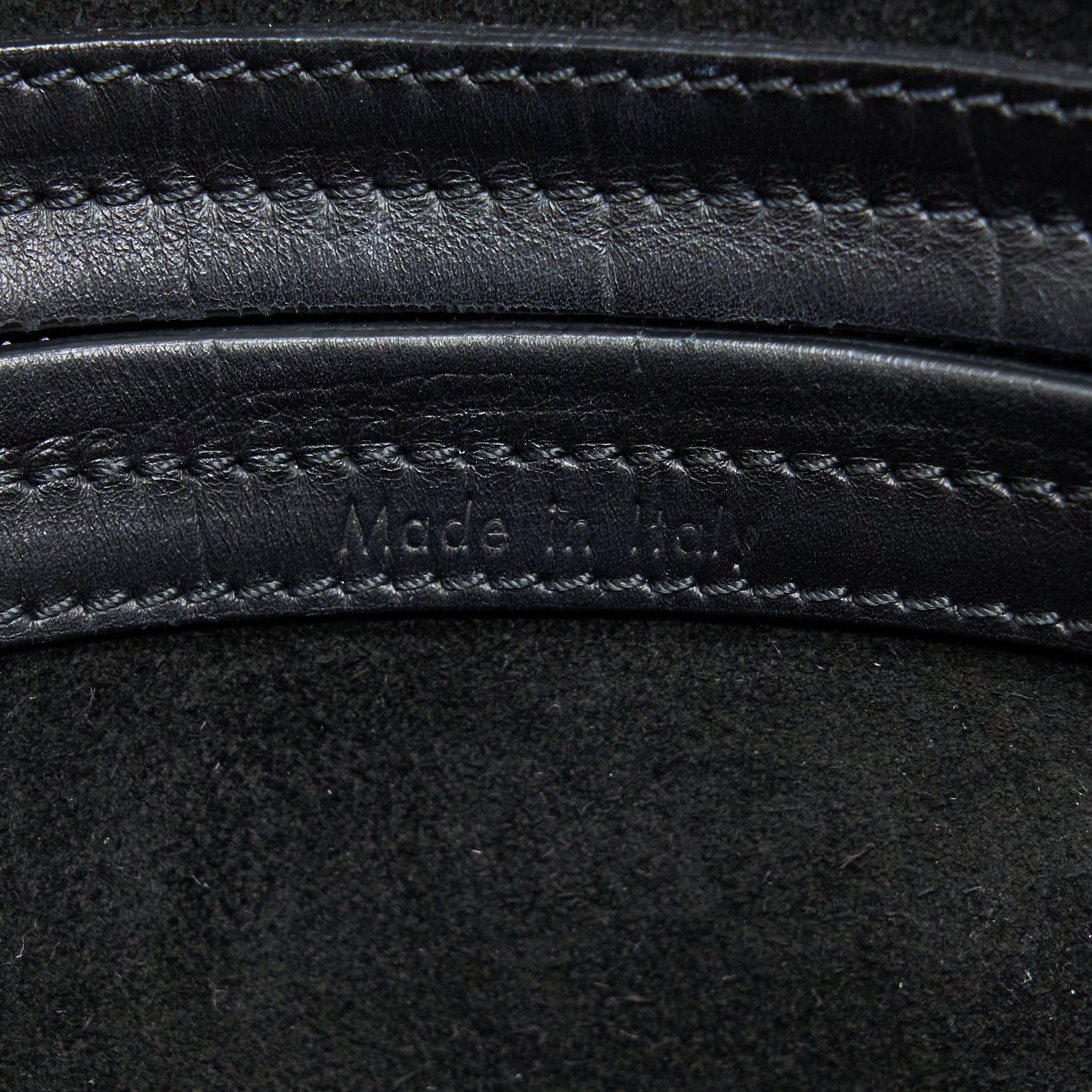 CELINE LARGE PHANTOM LUGGAGE BAG CROC-EMBOSSED CALFSKIN BLACK