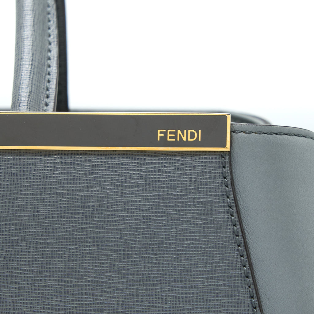 FENDI 2 JOURS LARGE BAG GREY GHW