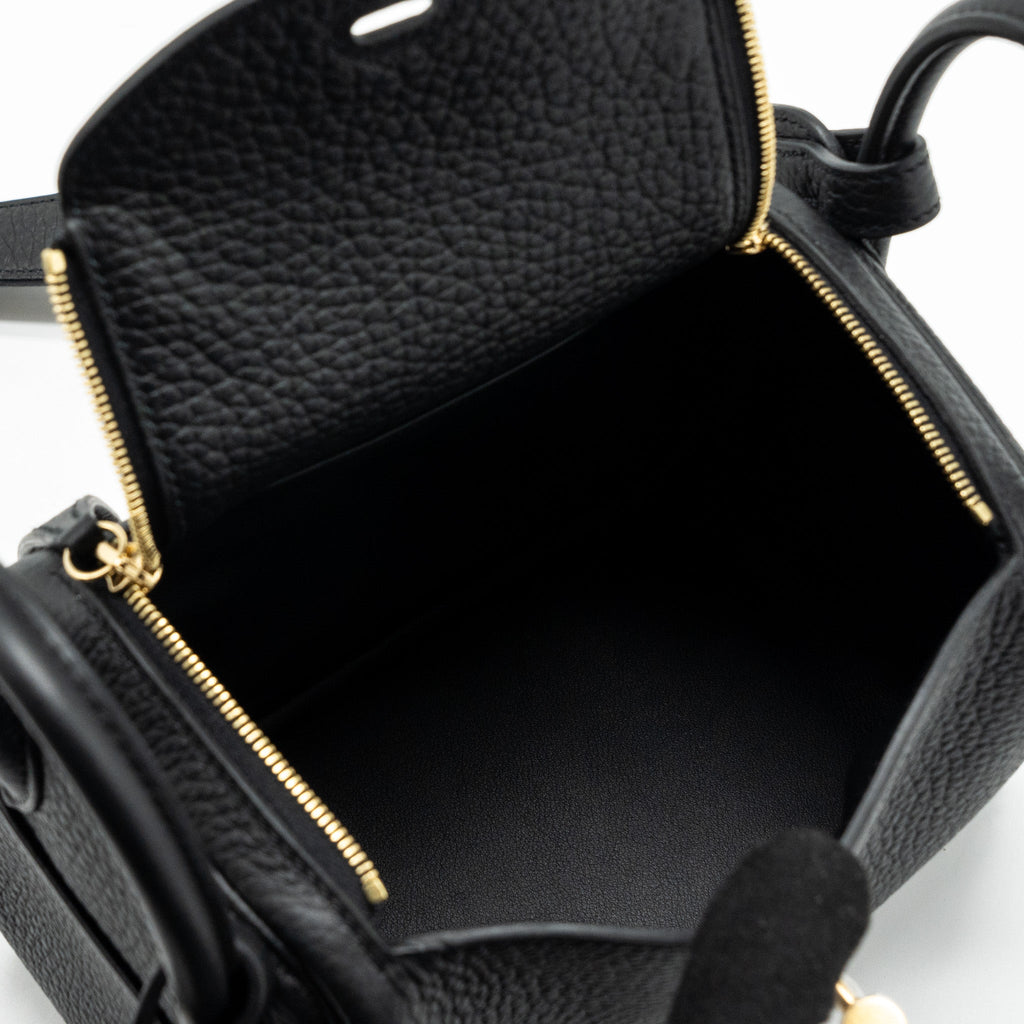 HERMES MINI LINDY CLEMENCE BLACK GHW