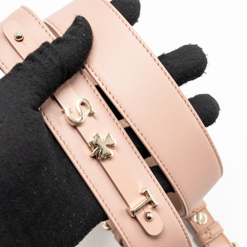 DIOR SMALL LADY DIOR LAMBSKIN DARK PINK LGHW
