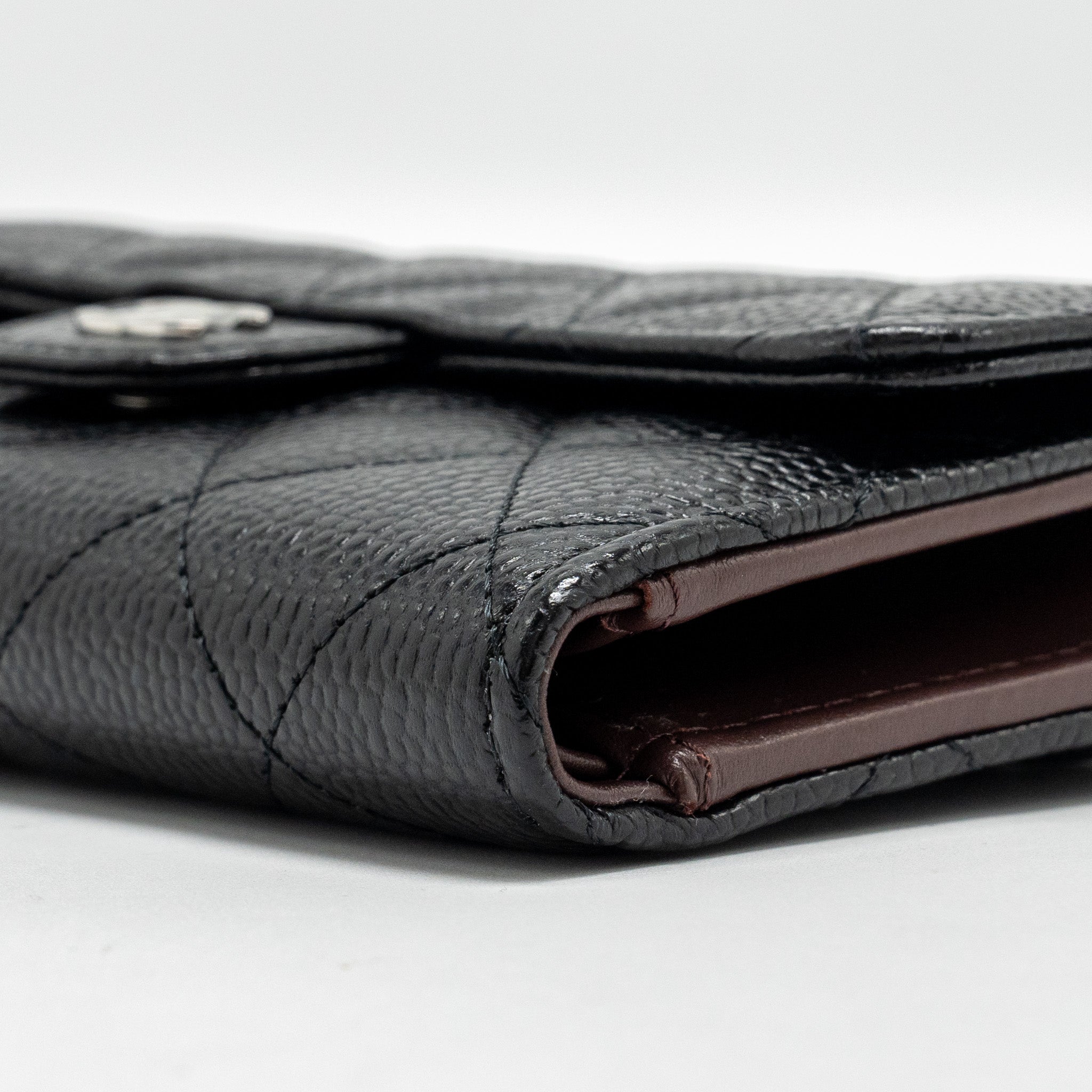 CHANEL CLASSIC FLAP WALLET CAVIAR BLACK SHW (MICROCHIP)